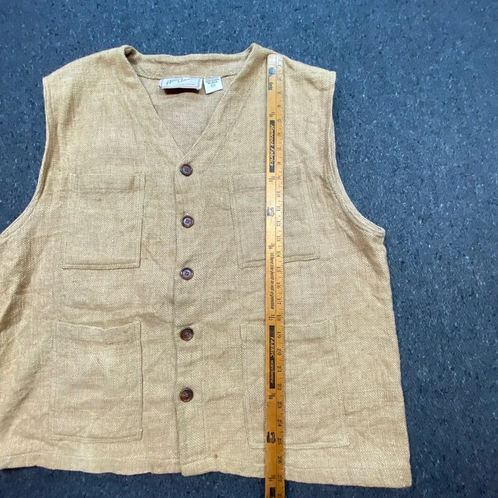 Address Unknown Utility Vest XXL Men Tan Boho Skater Gorpcore Four Pocket Cotton